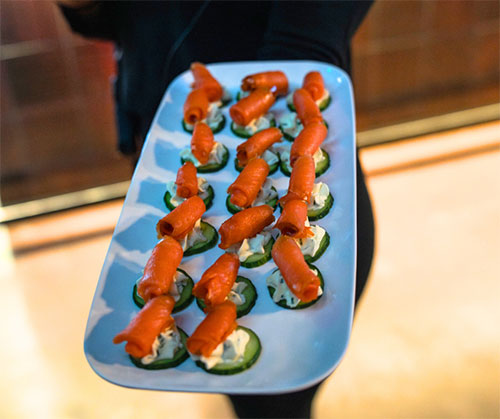 a tray of cucumbers with Salman