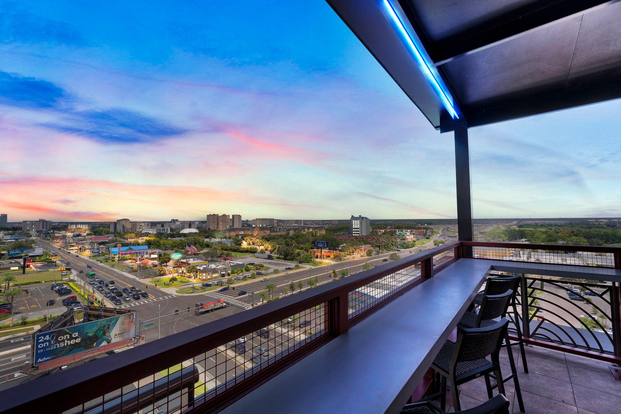 Outfield Patio Dusk View