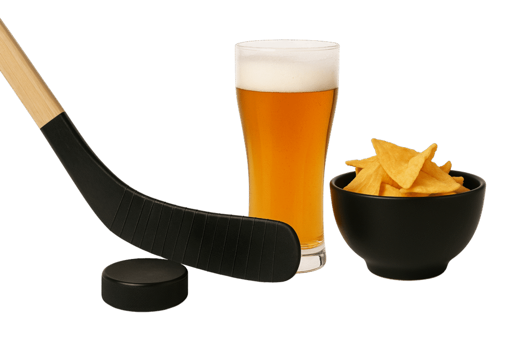 NHL HOCKEY BEER AND CHIPS