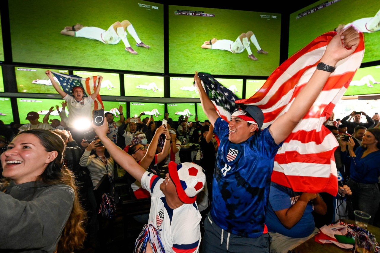 People with american flag